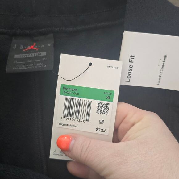 NWT! Women's Jordan Flight Fleece Color-Block Shorts Black XL - Picture 5 of 5